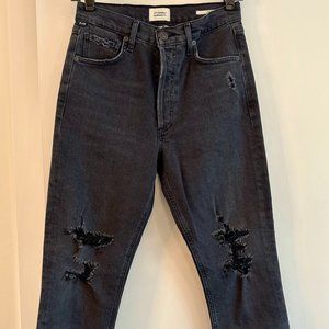 Citizens of Humanity Charlotte High Rise Straight Leg Jeans- Black, Sz 25